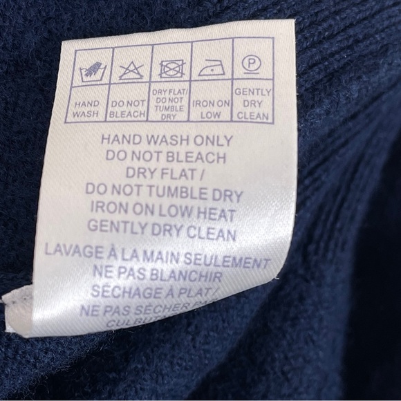 Jeremy Argyle NYC Men’s Blue Merino Wool Size XL Quarter Zip Pullover Sweater - Picture 9 of 12